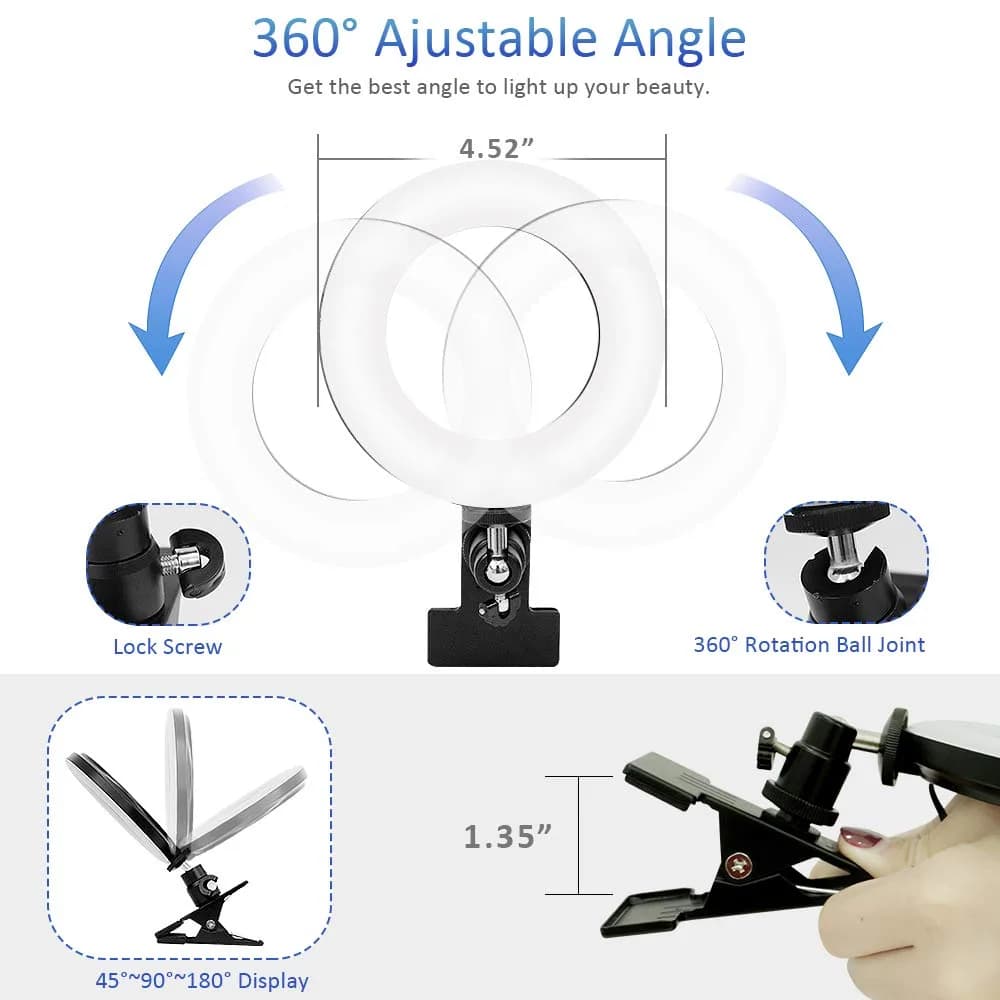 Cyezcor Video Conference Lighting Kit with Monitor Clip | 3200K-6800K Adjustable Light | 10W Brightness - view 7