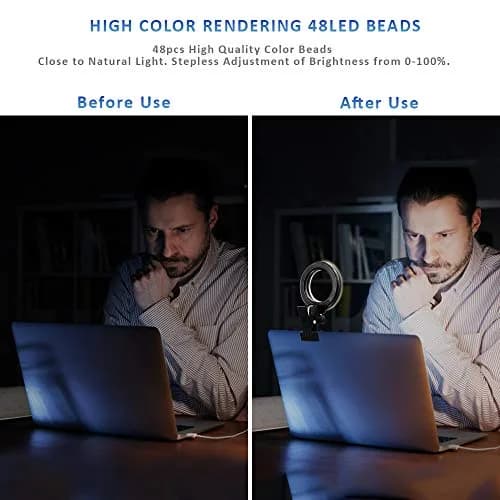 Cyezcor Video Conference Lighting Kit with Monitor Clip | 3200K-6800K Adjustable Light | 10W Brightness thumbnail 2