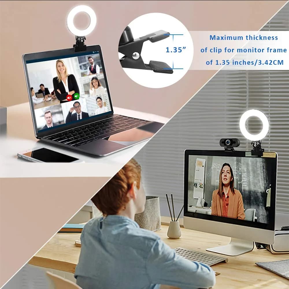 Cyezcor Video Conference Lighting Kit with Monitor Clip | 3200K-6800K Adjustable Light | 10W Brightness - view 4