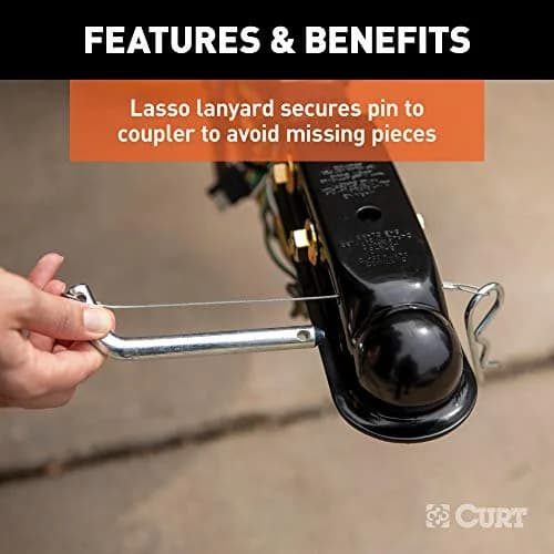 CURT QuickPin No-Latch Trailer Coupler for 2-Inch Hitch Ball | Hassle-Free Towing, SAE J684 Rated thumbnail 7