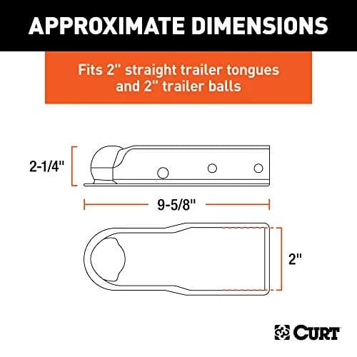 CURT QuickPin No-Latch Trailer Coupler for 2-Inch Hitch Ball | Hassle-Free Towing, SAE J684 Rated thumbnail 2