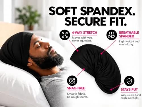 KLY Groups Loc Cap 2 Pack, Regular Spandex Dread Cap for Dreadlocks | Snug Fit for Shoulder-Length Locs, Starter Locs, Braids & Twists thumbnail 3
