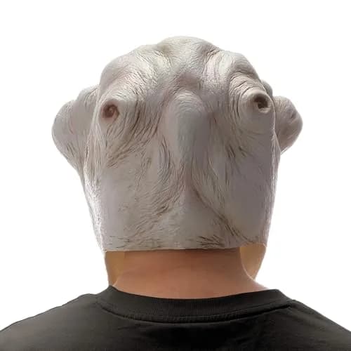 AQKILO Alien Mask Full Head Costume for Halloween & Sci-Fi Events | Adult Unisex Gray Latex Mask thumbnail 5