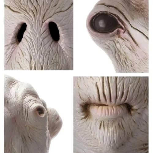 AQKILO Alien Mask Full Head Costume for Halloween & Sci-Fi Events | Adult Unisex Gray Latex Mask thumbnail 6