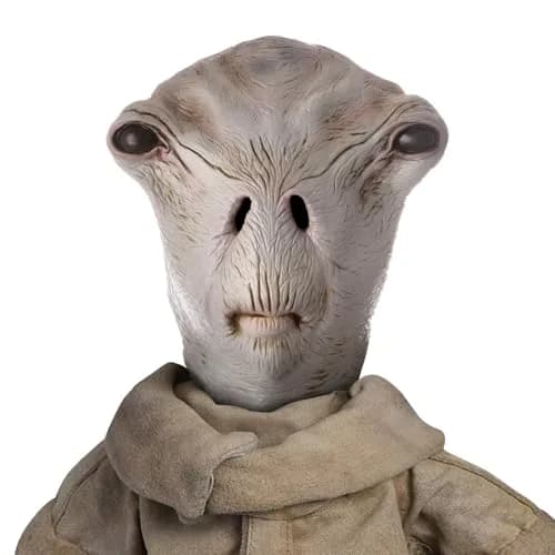 AQKILO Alien Mask Full Head Costume for Halloween & Sci-Fi Events | Adult Unisex Gray Latex Mask thumbnail 3