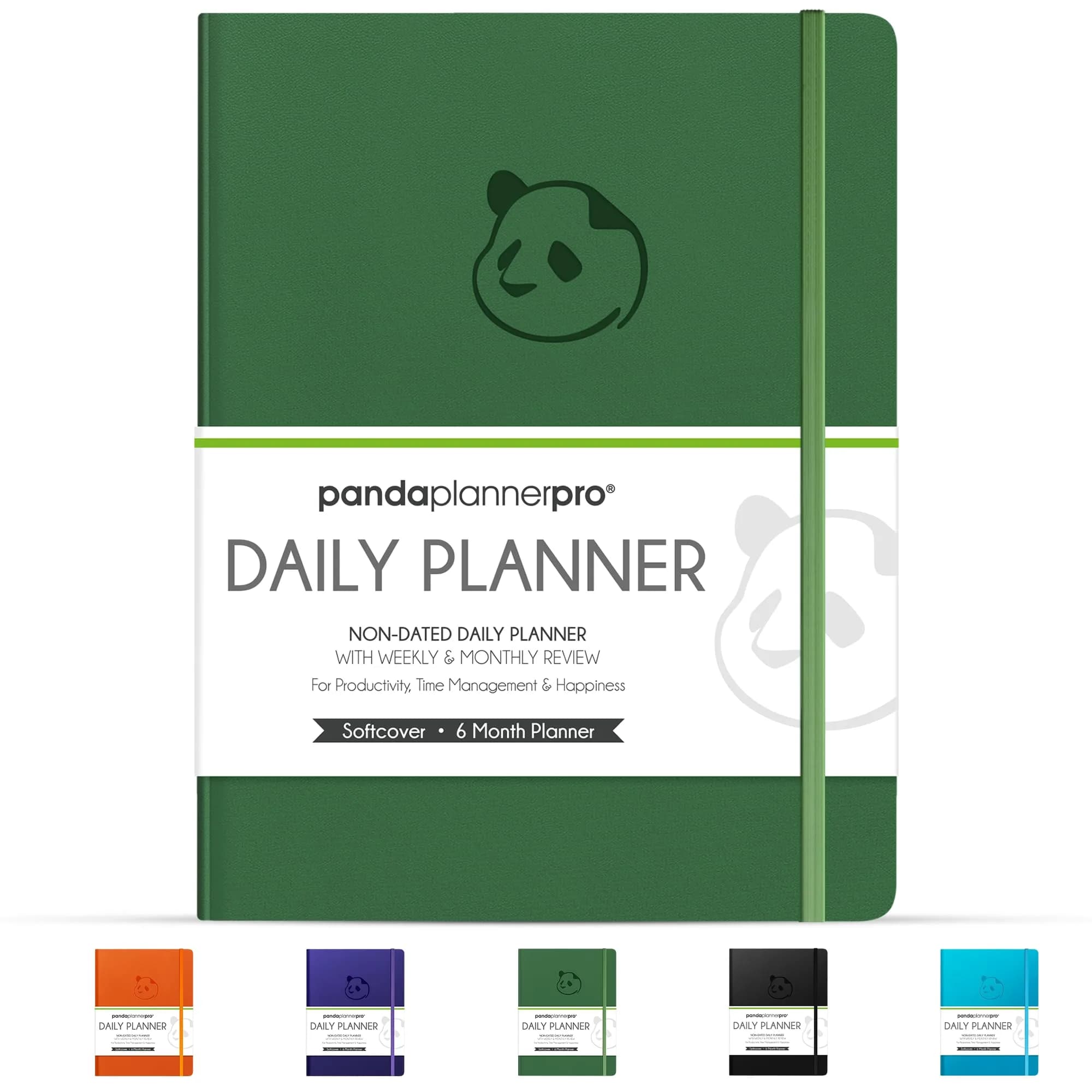 Panda Planner Pro A4 Daily Planner 2026 Dark Green | Undated, Deep Organization for Students & Professionals — Dark Green