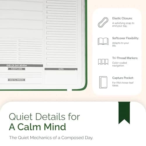 Panda Planner Pro A4 Daily Planner 2026 Dark Green | Undated, Deep Organization for Students & Professionals thumbnail 6