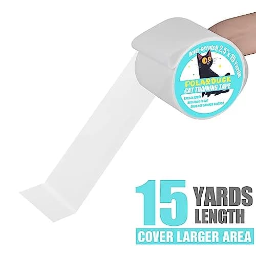 Polarduck Clear Cat Scratch Tape 2.5 inches x 15 Yards | Protects Furniture from Cat Scratches thumbnail 4