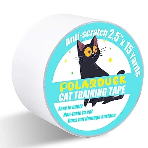 Polarduck Clear Cat Scratch Tape 2.5 inches x 15 Yards | Protects Furniture from Cat Scratches thumbnail 1