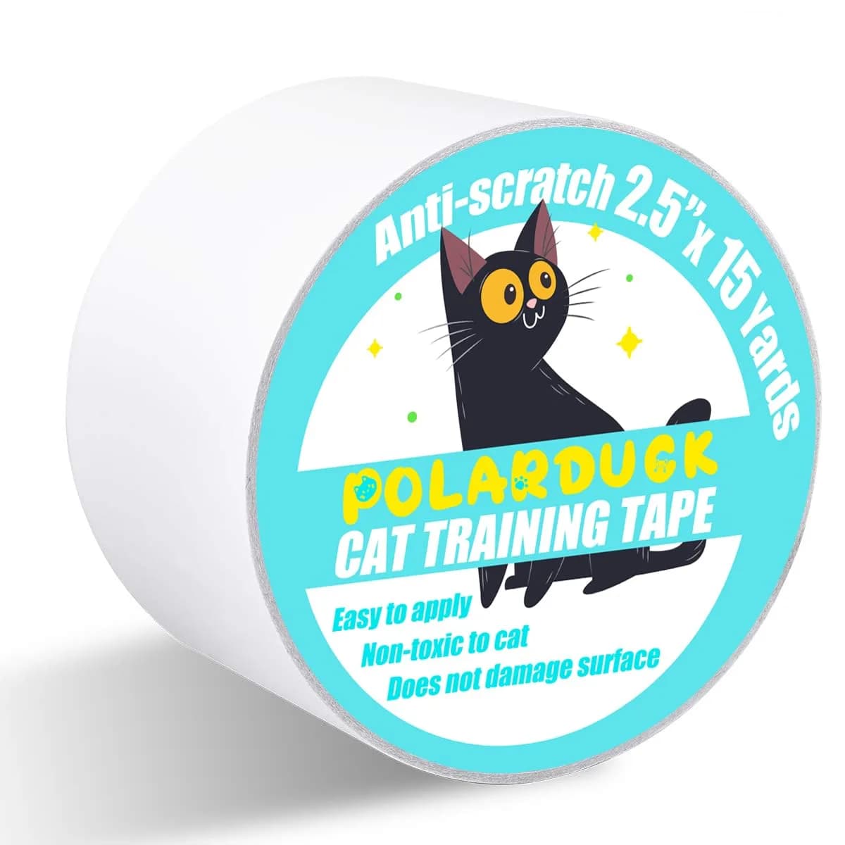 Polarduck Anti Cat Scratch Tape 4 Inches x 30 Yards | Transparent Double-Sided Furniture Protector — 2.5 Inches X 15 Yards