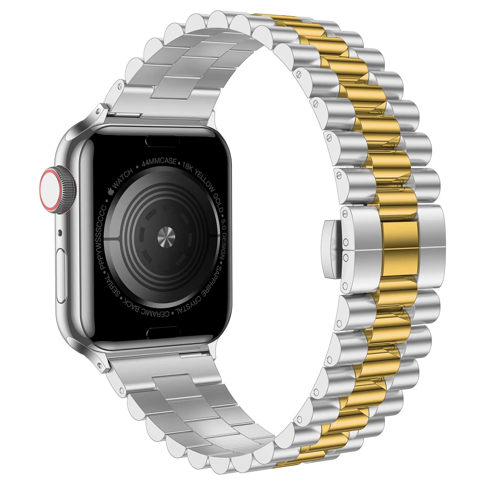 baozai 3Rows-Silver/Gold Stainless Steel Watch Band for Apple Watch 42mm Series 11/10/41mm/40mm/38mm - view 2
