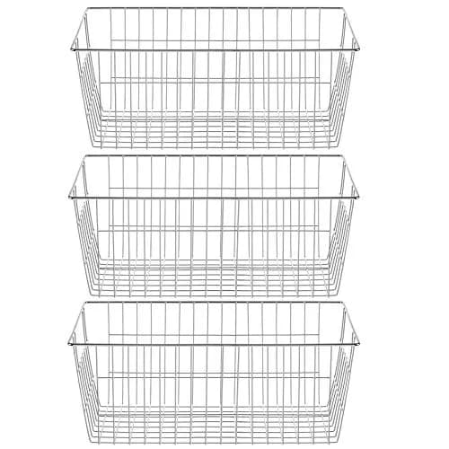 SANNO Large Wire Storage Baskets Set of 3 | Farmhouse Kitchen & Pantry Organizer thumbnail 1