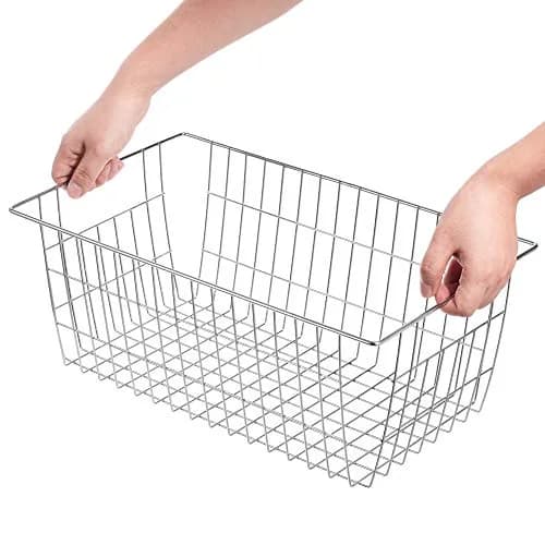SANNO Large Wire Storage Baskets Set of 3 | Farmhouse Kitchen & Pantry Organizer thumbnail 7