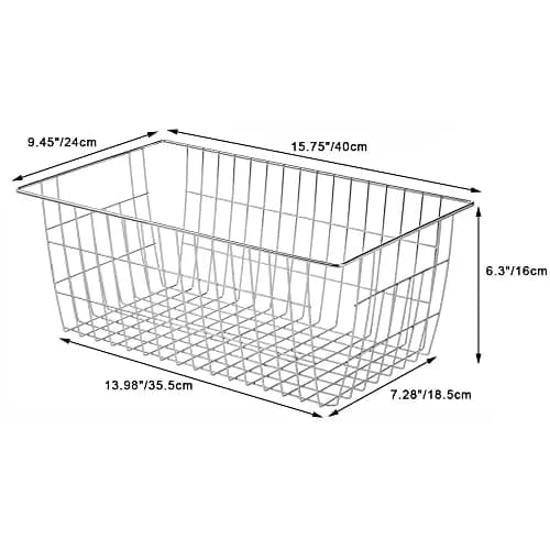 SANNO Large Wire Storage Baskets Set of 3 | Farmhouse Kitchen & Pantry Organizer thumbnail 8