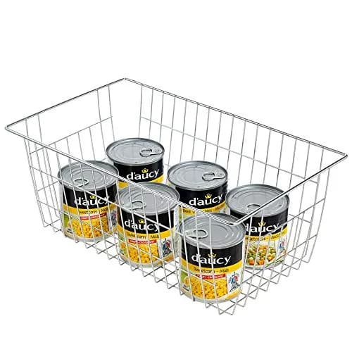 SANNO Large Wire Storage Baskets Set of 3 | Farmhouse Kitchen & Pantry Organizer thumbnail 3