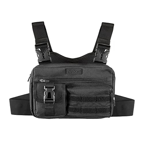 Fitdom Running Chest Pack for Men | Water-Resistant, Adjustable, Multiple Pockets thumbnail 1