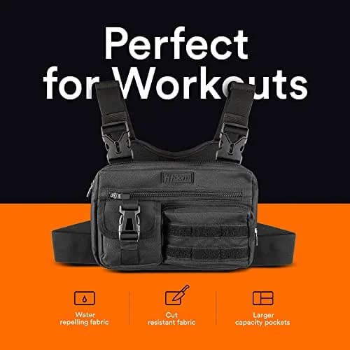 Fitdom Running Chest Pack for Men | Water-Resistant, Adjustable, Multiple Pockets thumbnail 6