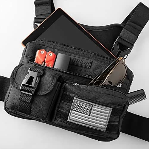 Fitdom Running Chest Pack for Men | Water-Resistant, Adjustable, Multiple Pockets thumbnail 7