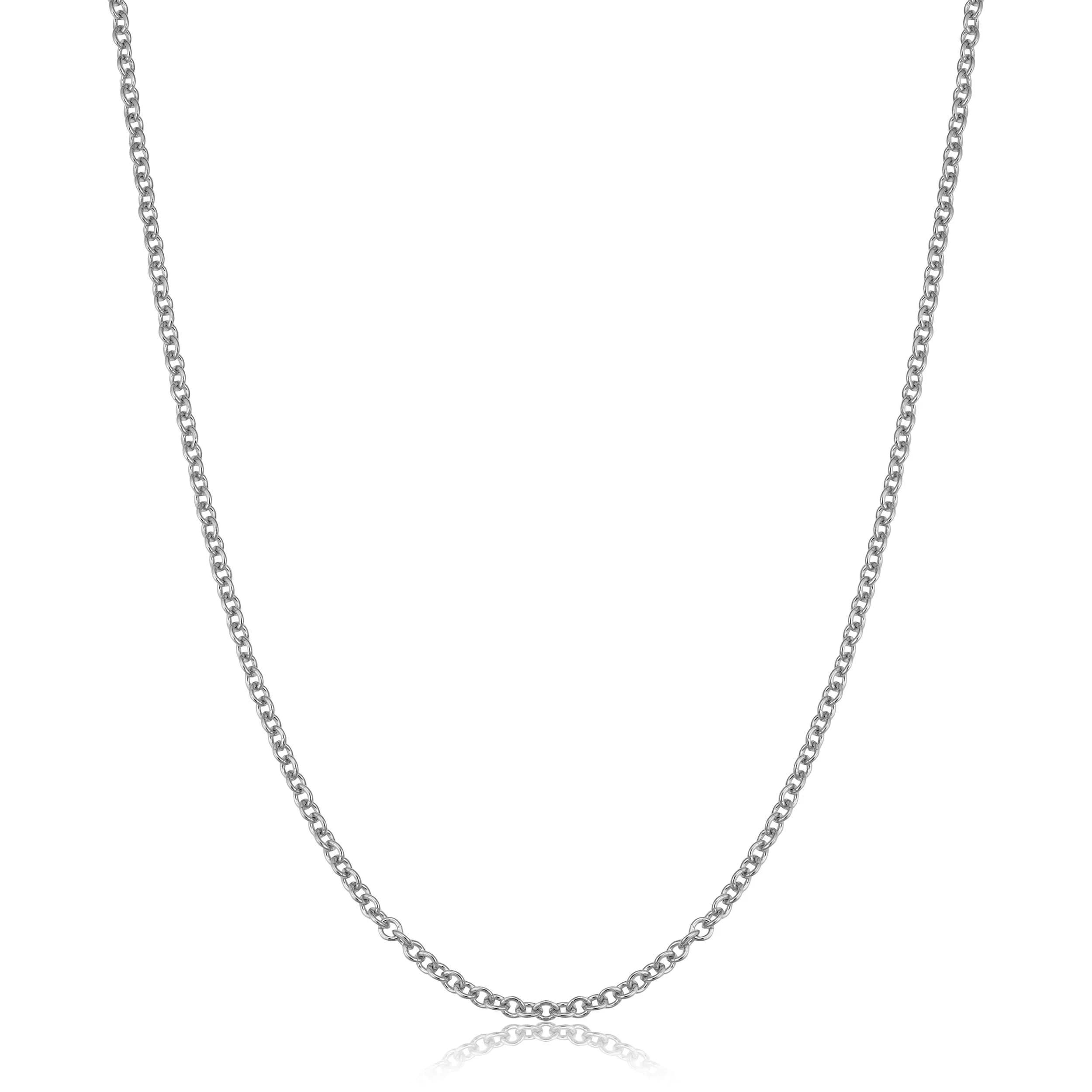 Kooljewelry 14k White Gold Filled Cable Chain Pendant Necklace 14 inch (35.56 cm) | Everyday Elegance - main product image