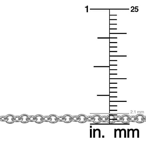 Kooljewelry 14k White Gold Filled Cable Chain Pendant Necklace 14 inch (35.56 cm) | Everyday Elegance thumbnail 4