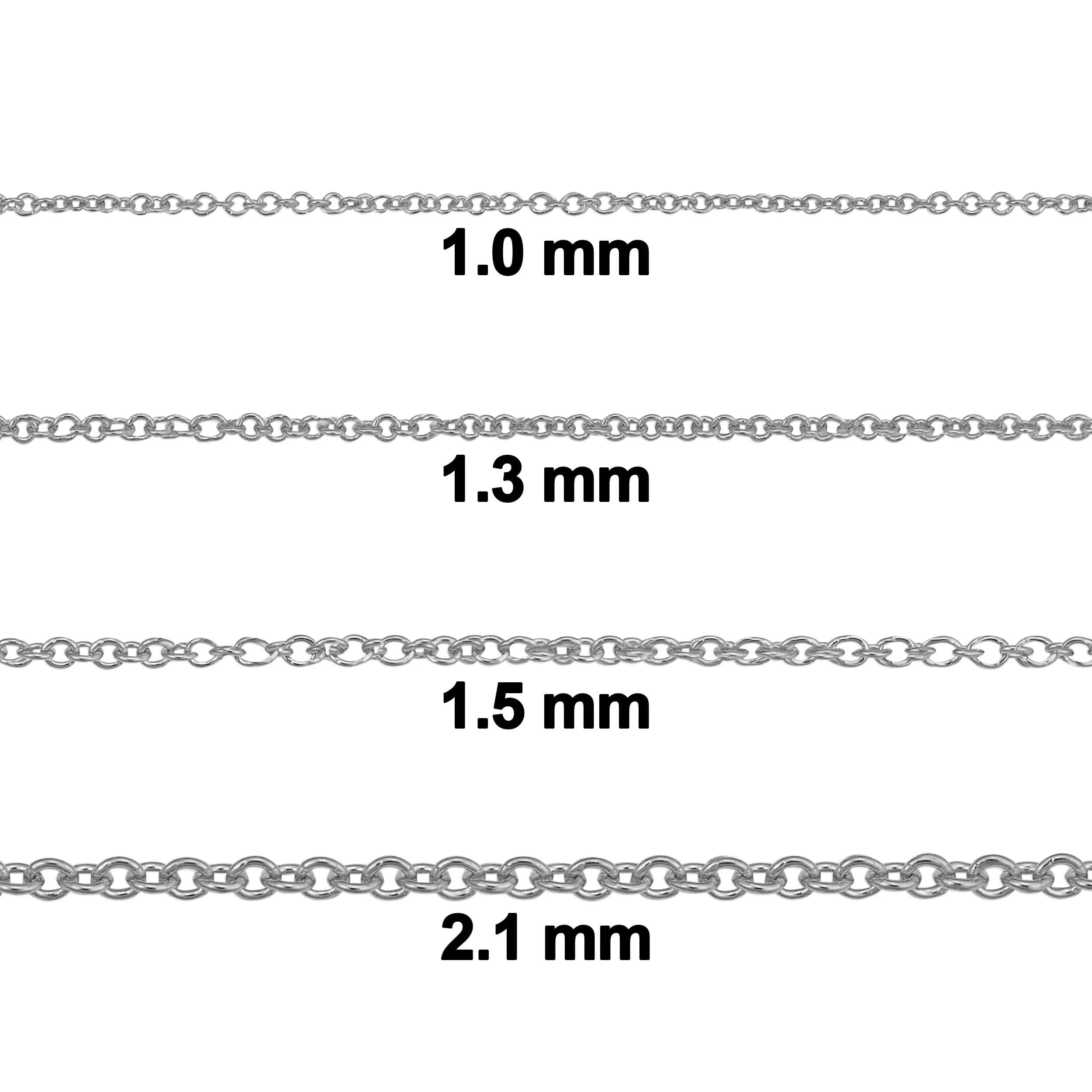 Kooljewelry 14k White Gold Filled Cable Chain Pendant Necklace 14 inch (35.56 cm) | Everyday Elegance - view 2