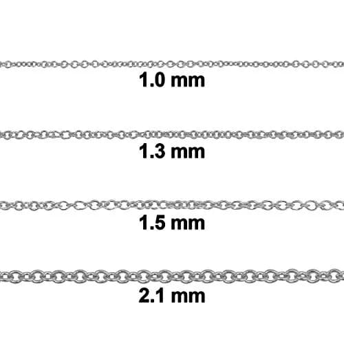 Kooljewelry 14k White Gold Filled Cable Chain Pendant Necklace 14 inch (35.56 cm) | Everyday Elegance thumbnail 2