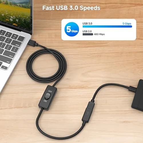 Cable Matters USB 3.0 Extension Cable 6ft (1.83m) with On/Off Switch | 5Gbps Data Transfer thumbnail 2