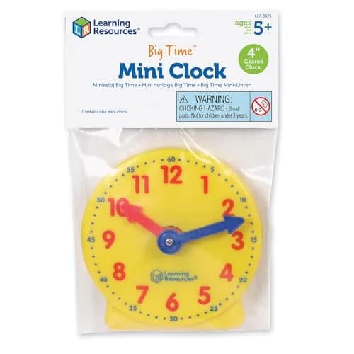Learning Resources Big Time Mini Clock 10cm (4") | Educational Teaching Clock with Hidden Gears thumbnail 5