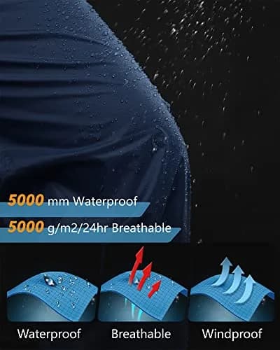 33,000ft Men's Rain Pants Waterproof Windproof Navy | Breathable, Seam-Sealed Outdoor Rainwear thumbnail 3