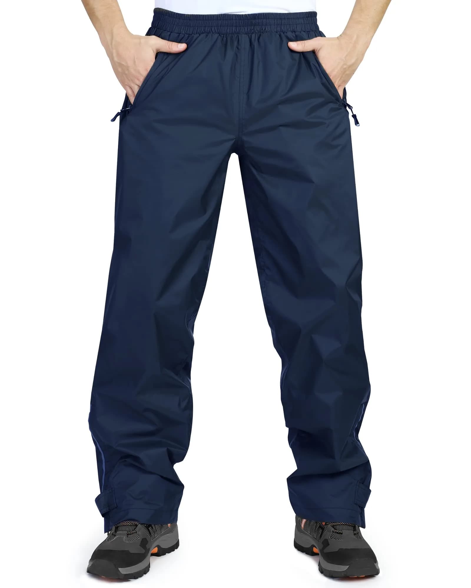 33,000ft Men's Rain Pants Waterproof Windproof Navy | Breathable, Seam-Sealed Outdoor Rainwear - main product image
