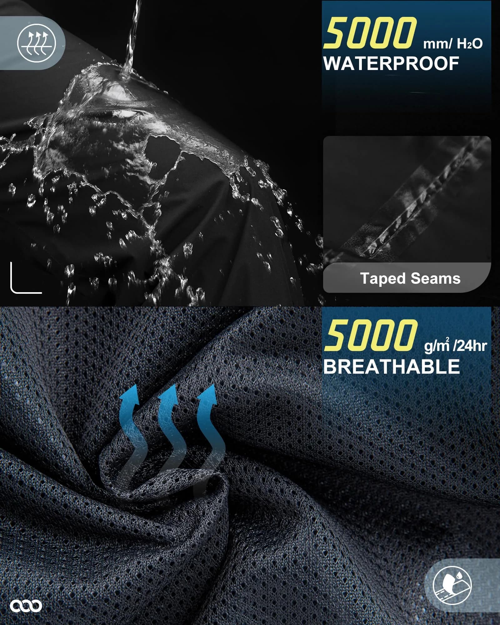 33,000ft Men's Rain Pants Waterproof Windproof Breathable Mesh Lining 36W x 30L | Outdoor Rain Gear thumbnail 3