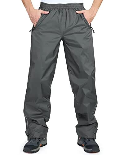 33,000ft Men's Rain Pants Waterproof Windproof Grey | Breathable, Seam-Sealed, Adjustable Fit thumbnail 1