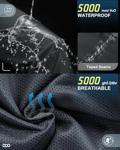 33,000ft Men's Rain Pants Waterproof Windproof Grey | Breathable, Seam-Sealed, Adjustable Fit thumbnail 3
