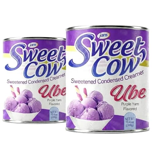 Jans Ube Flavored Sweetened Condensed Creamer 26.8 oz (2x13.4 oz Cans) | Authentic USA Import for Desserts & Baking thumbnail 1