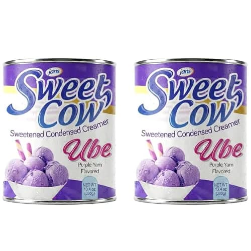 Jans Ube Flavored Sweetened Condensed Creamer 26.8 oz (2x13.4 oz Cans) | Authentic USA Import for Desserts & Baking thumbnail 2
