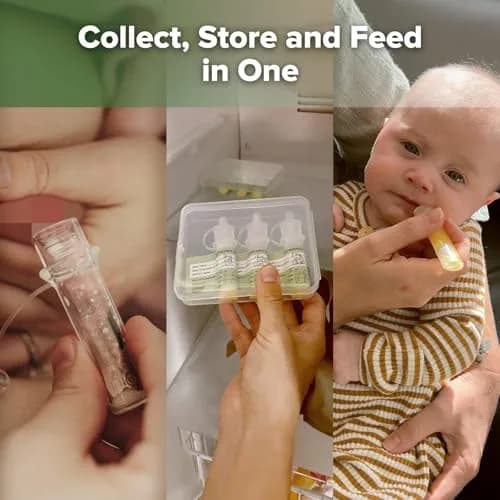 haakaa Colostrum Collector with Storage Case | 6 Pack, 4ml Silicone Breastfeeding Tool thumbnail 3