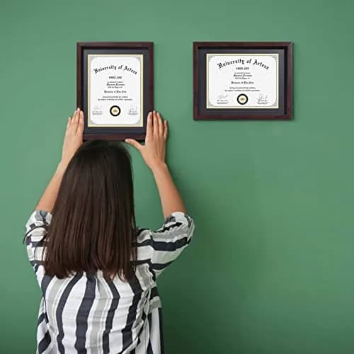 CORE ART 11x14 Diploma Frame with Mat for 8.5x11 Certificate, Brown | Modern Wood-Plastic Composite Document Frame thumbnail 3