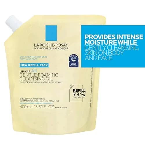 La Roche-Posay Lipikar AP+ Gentle Foaming Cleansing Oil, Refill, 13.52oz | Hydrates & Soothes Sensitive Skin thumbnail 6