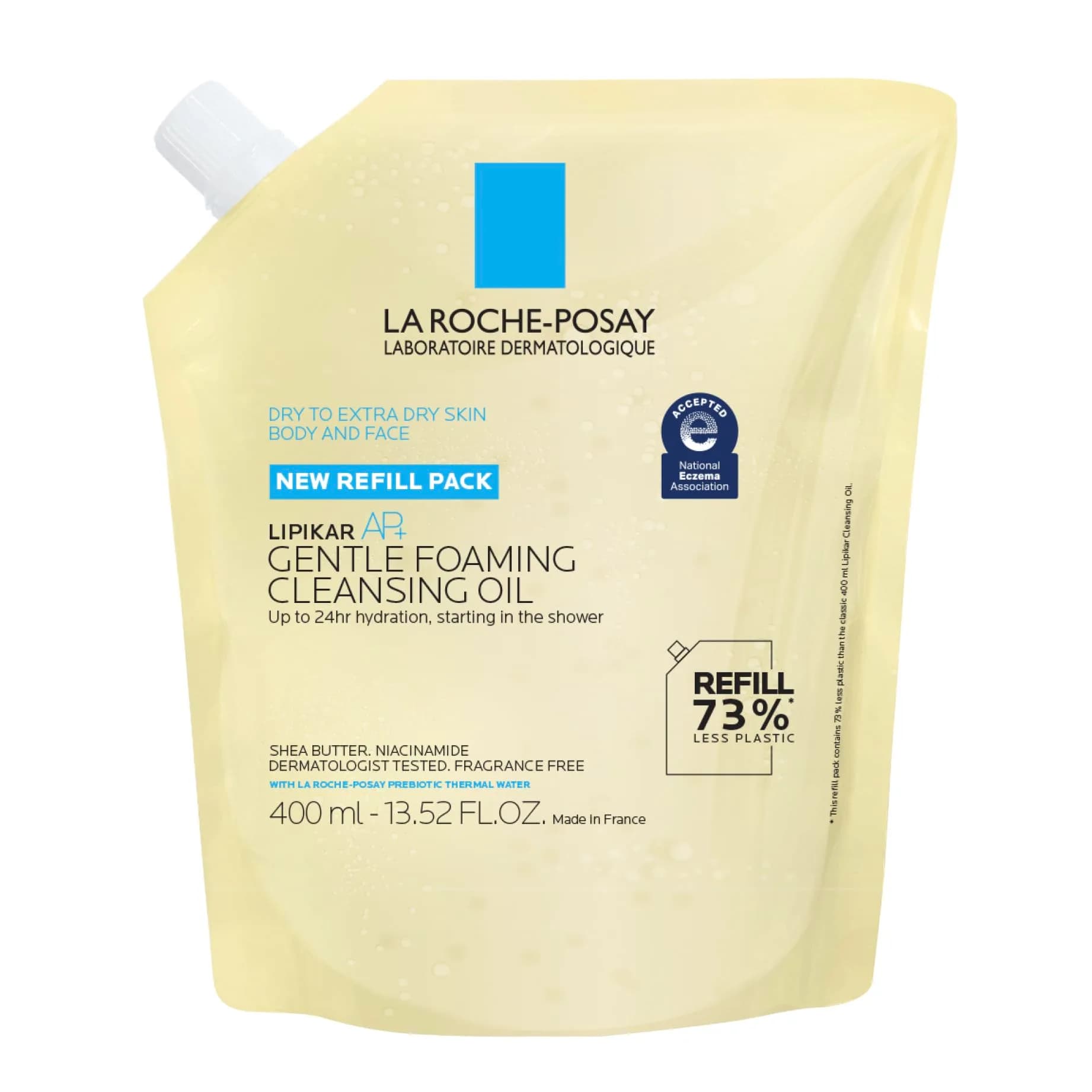 La Roche-Posay Lipikar AP+ Gentle Foaming Cleansing Oil, Refill, 13.52oz | Hydrates & Soothes Sensitive Skin — 13.52 Fl Oz