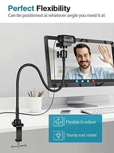 InnoGear 25-inch Gooseneck Webcam Stand with Phone Holder | Desk Mount for Logitech, NexiGo, and Smartphones thumbnail 4