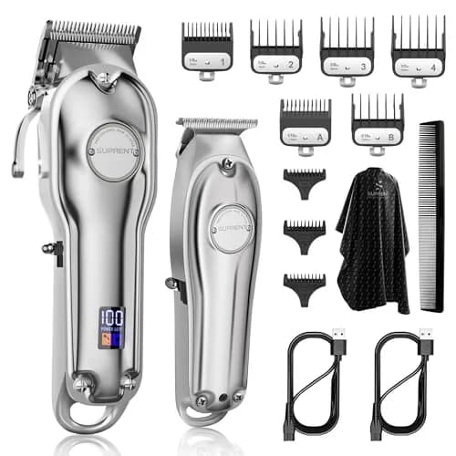 SUPRENT PRO Hair Clippers for Men 15 Piece Set | Zero Gap T-Blade & LED Display thumbnail 1