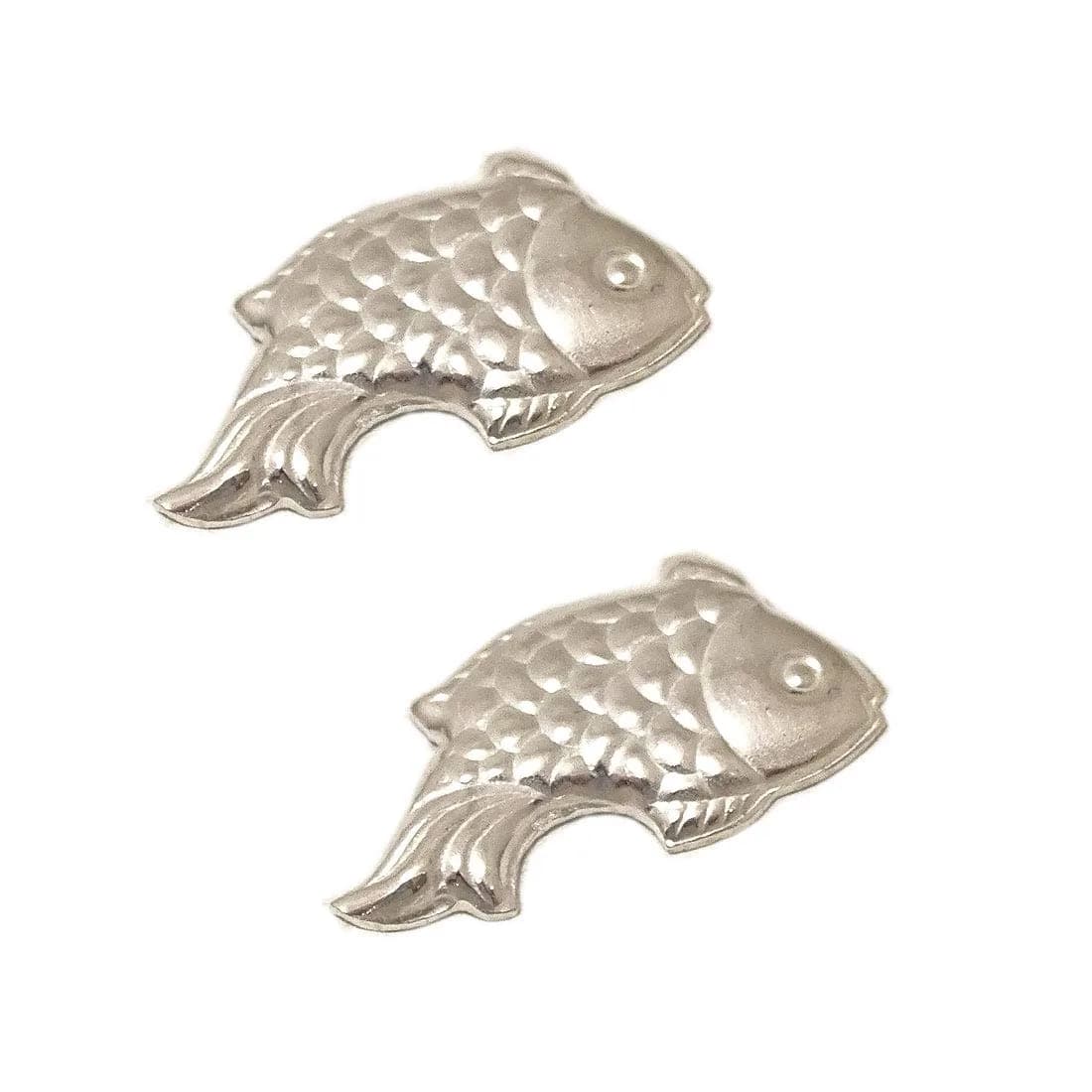 Sahiba Gems Fish Pendant Set (2 Piece) | Solid Silver Zodiac Fish for Lal Kitab & Astrology — Silver