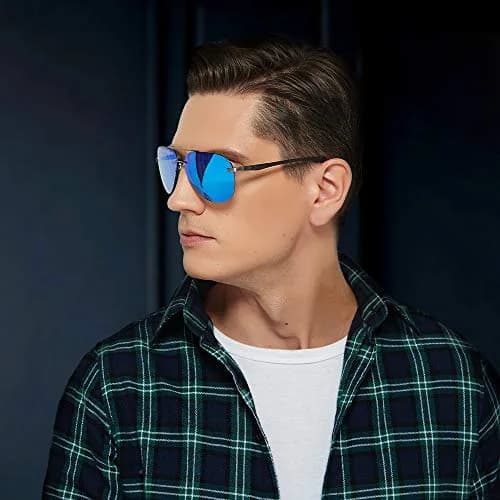 Fishingtours Aviator Sunglasses for Men Women Polarized Mirrored Driving | Classic Metal Frame with UV400 Protection thumbnail 6