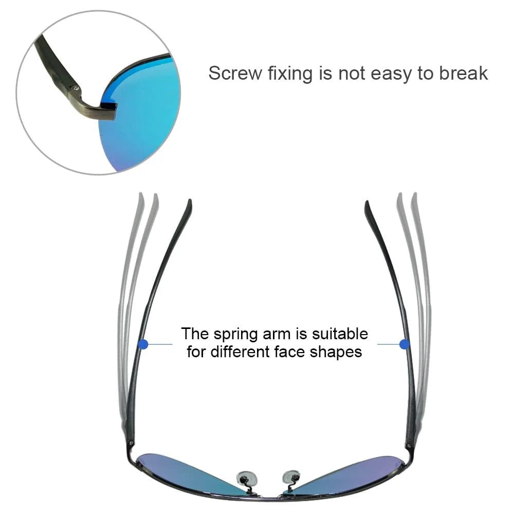 Fishingtours Classic Blue Aviator Sunglasses for Men & Women | 65mm Lens Width - view 3