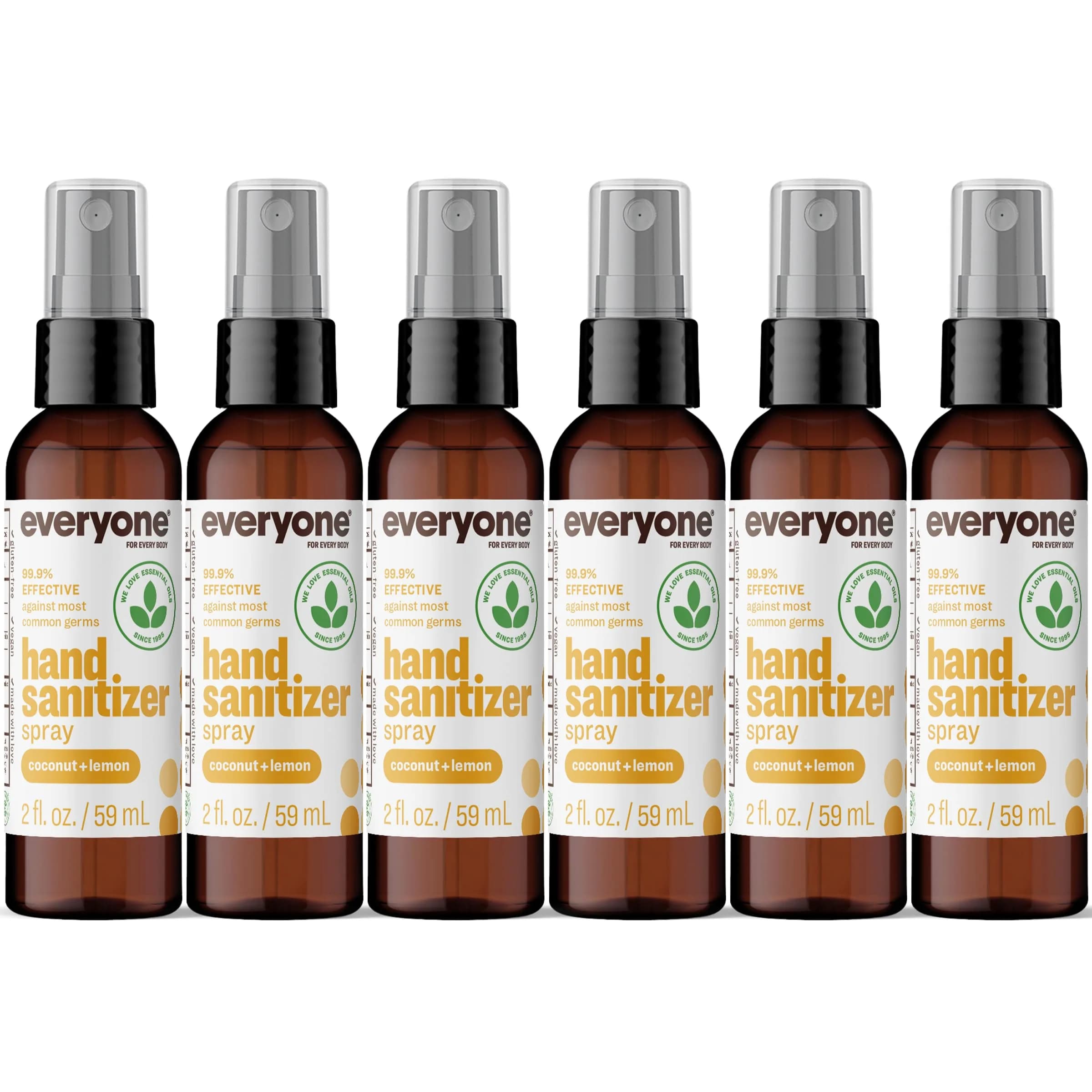 everyone for every body Coconut Lemon Hand Sanitizer Spray 2 oz | Alcohol-Based, Hypoallergenic, Travel Size
