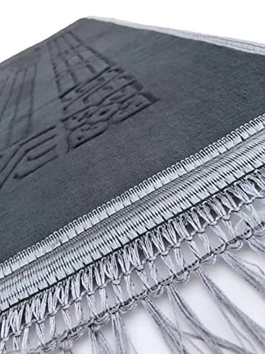 Islamika Prayer Rug Muslim Mat Islamic - Thick Large Grey Padded Sajadah for Kids Men Women with Islam Prayer Beads for Eid Travel Ramadan, Soft Luxury Great for Knees and Forehead thumbnail 2