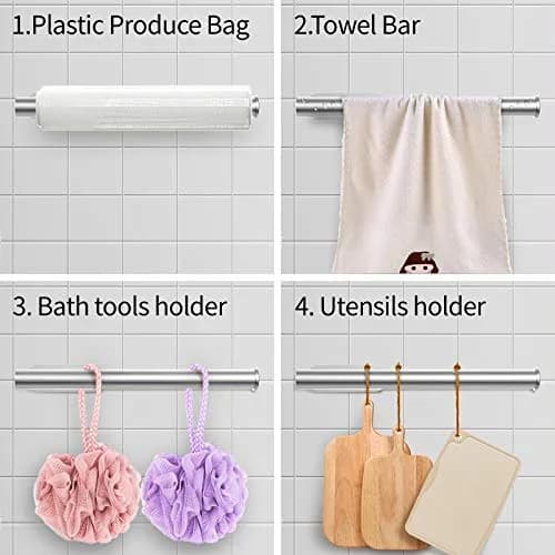 MBVVLZJVN Paper Towel Holder Stainless Steel Wall Mount Rustproof | Self-Adhesive, Easy Install thumbnail 5