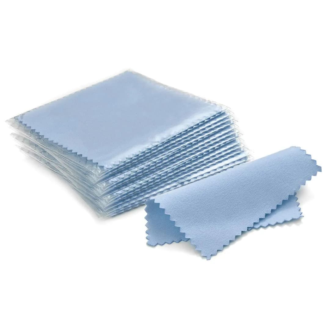 SEVENWELL Blue Jewelry Cleaning Cloths (50pcs, 8cm x 8cm) | Polishes Silver, Gold, Platinum - main product image