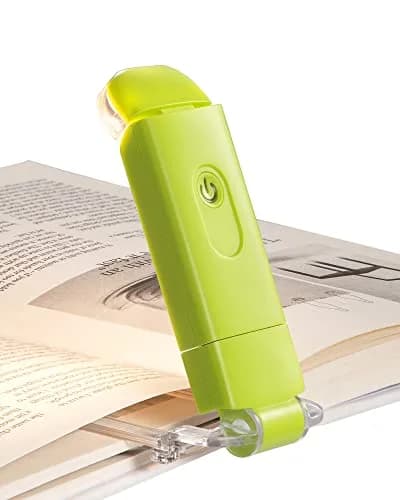 DEWENWILS Clip-On Book Reading Light with USB Rechargeable Battery, Blue | Adjustable Brightness & Color Temperature — Green