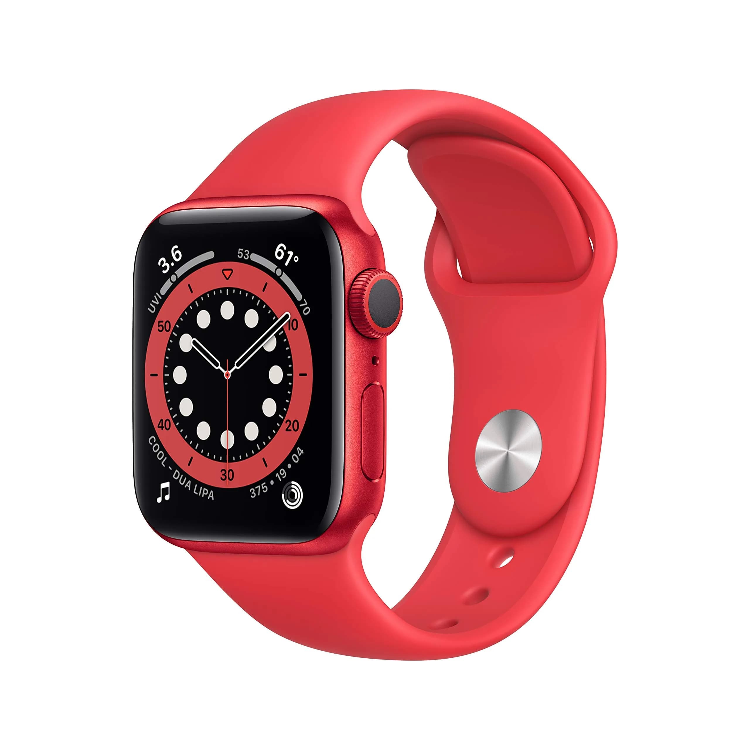 Apple Watch Series 6 GPS 40mm Gold Aluminum Case Pink Sand Sport Band | Always-On Retina Display — Red Aluminum Case / 40mm / Red Sport Band